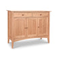 American Shaker Medium Sideboard by Maple Corner Woodworks with two drawers and three cabinet doors, crafted from solid hardwood with a natural wood finish.