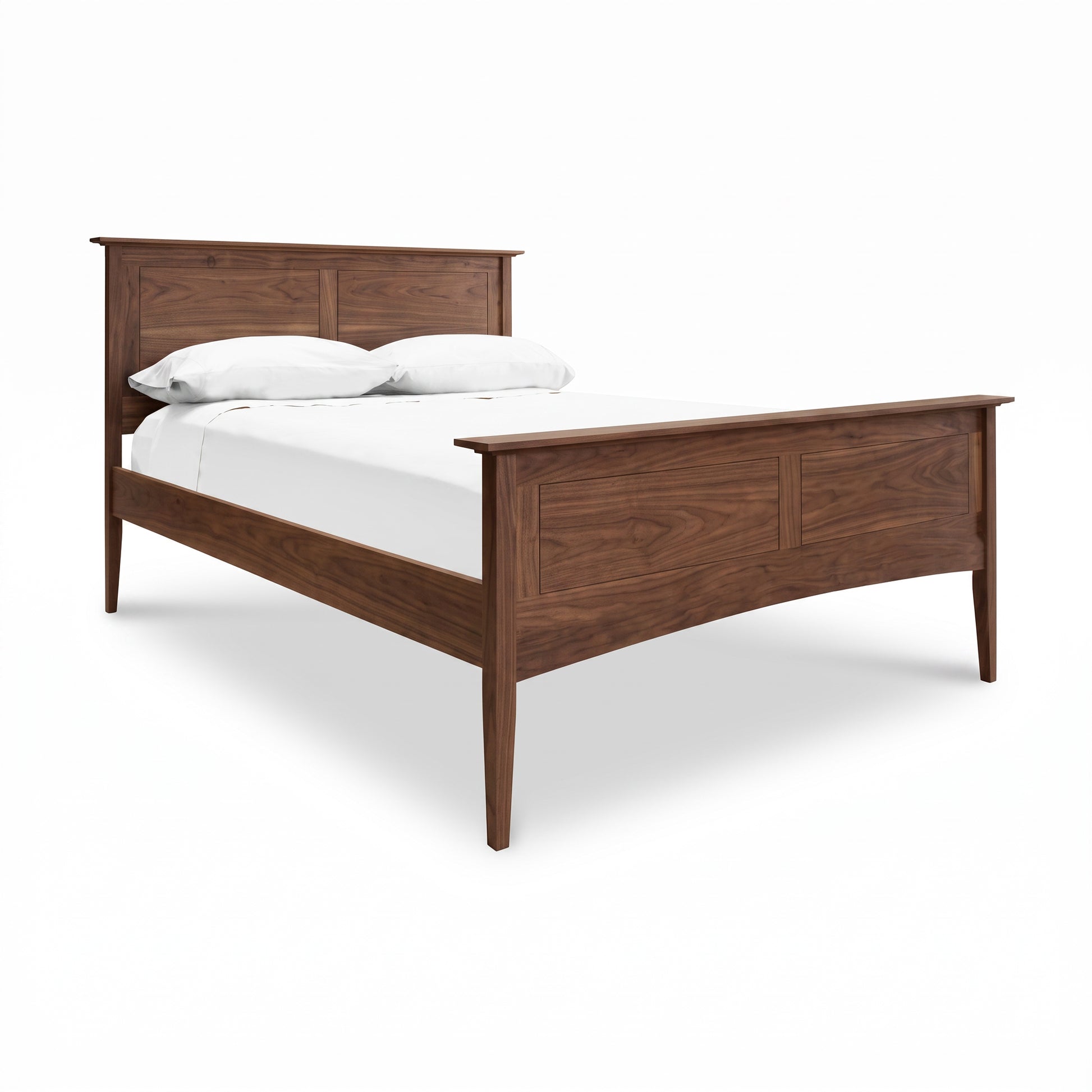American Shaker Panel Bed by Maple Corner Woodworks features classic Vermont-inspired design, crafted from solid wood with a paneled headboard.