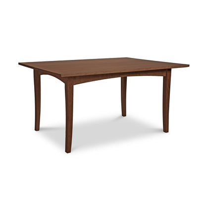 American Shaker Rectangular Solid Top Table featuring elegantly curved legs and a richly crafted hardwood rectangular top.