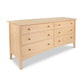 American Shaker 6-Drawer Dresser by Maple Corner Woodworks in solid wood, featuring classic lines and handcrafted Vermont quality.