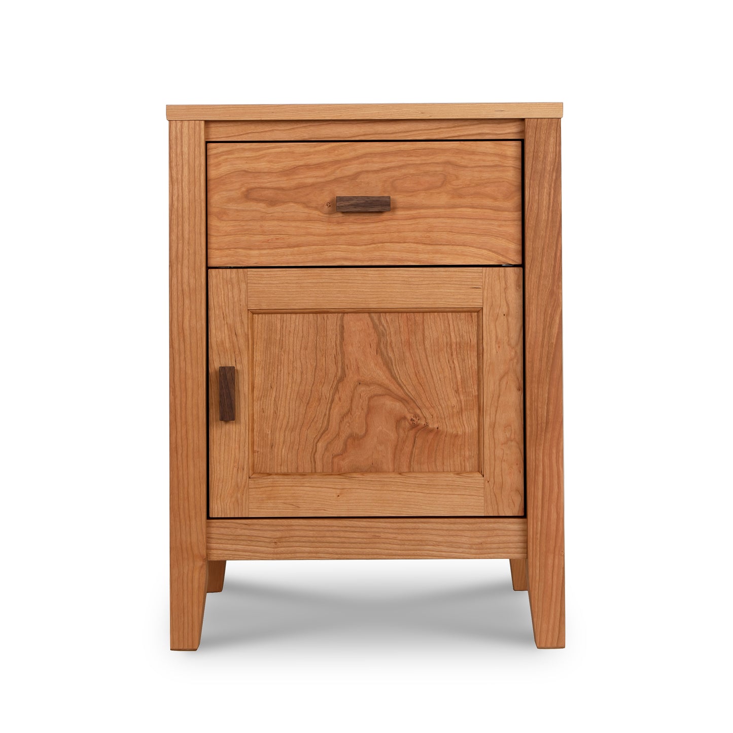 Andover Modern 1-Drawer Nightstand with Door, handcrafted from sustainably sourced Vermont hardwood by Maple Corner Woodworks.