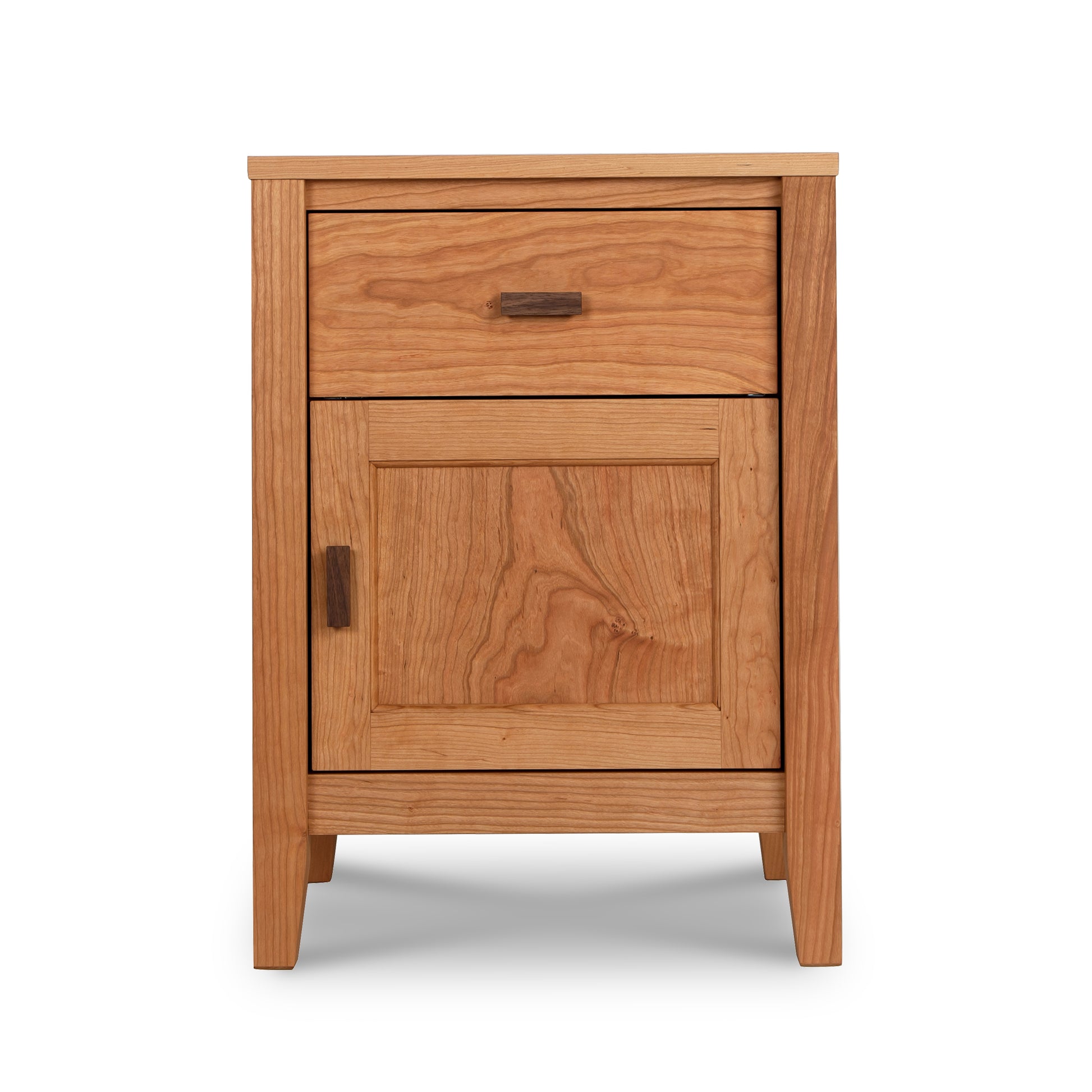 Andover Modern 1-Drawer Nightstand with Door, handcrafted from sustainably sourced Vermont hardwood by Maple Corner Woodworks.