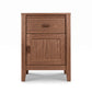 Andover Modern 1-Drawer Nightstand with Door, handcrafted in Vermont from sustainable hardwood by Maple Corner Woodworks, shown in detailed close-up.