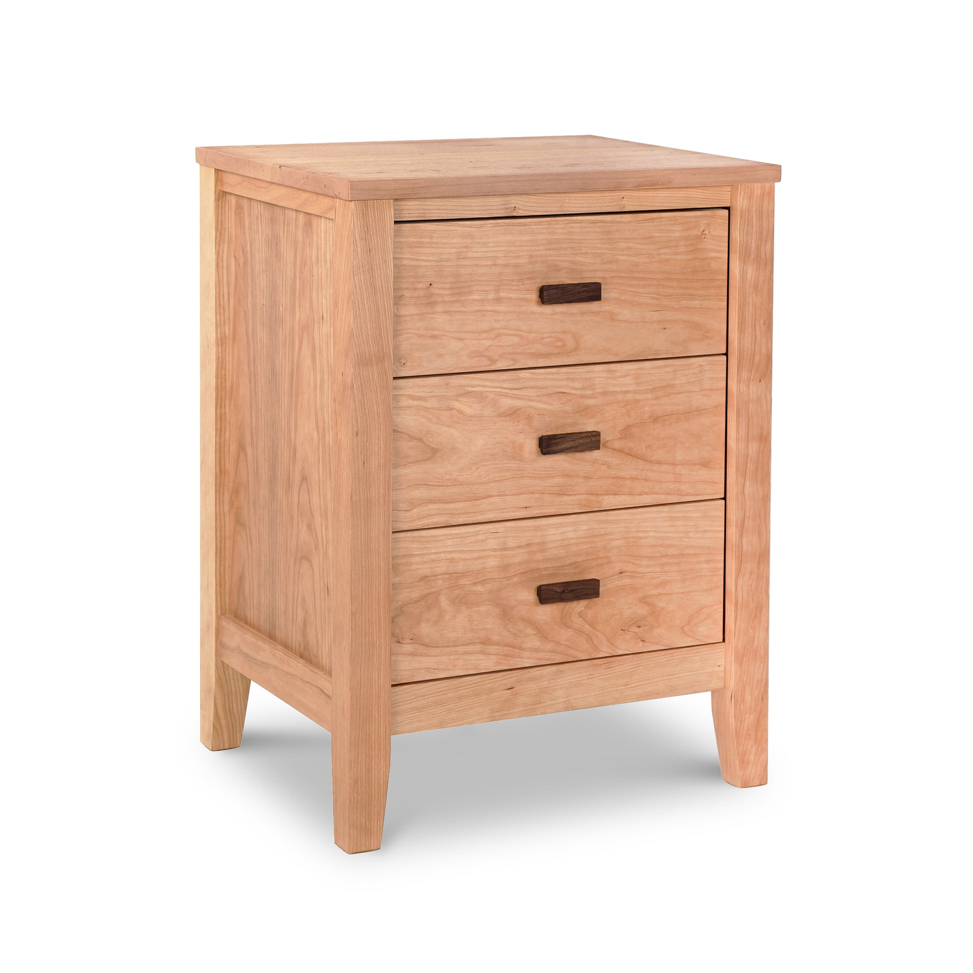 The Andover Modern 3-Drawer Nightstand by Maple Corner Woodworks, offering ample storage space.