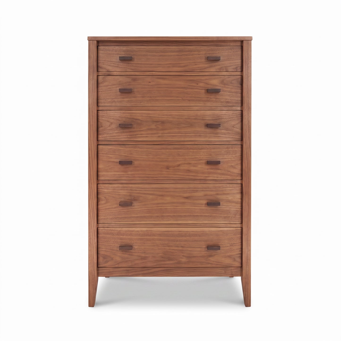 Andover Modern 6-Drawer Chest by Maple Corner Woodworks, American made solid wood dresser with visible grain and sleek modern design.