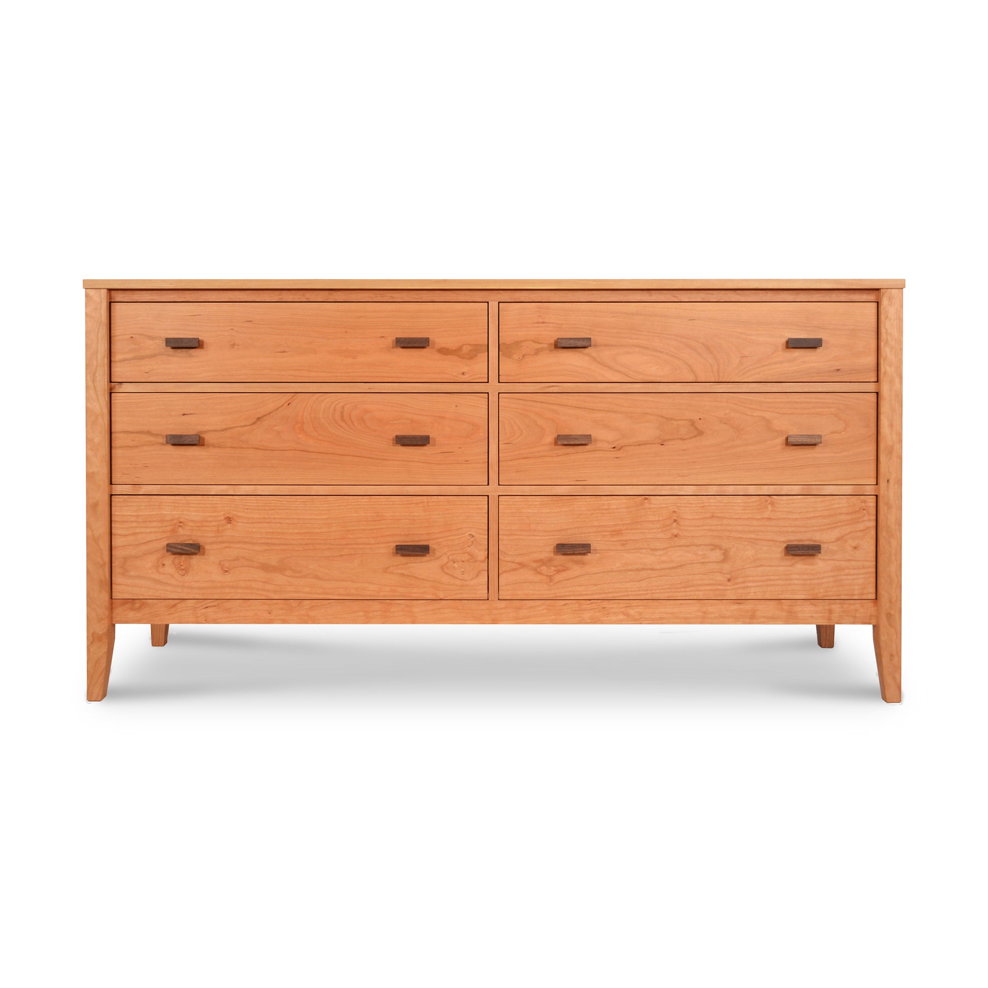 An image of a modern wooden Andover Modern 6-Drawer Dresser, featuring a sleek Maple Corner Woodworks design.
