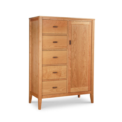 Andover Modern Sweater Chest by Maple Corner Woodworks features sleek lines, multiple drawers, and a single door; expertly crafted in solid wood.