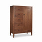 Andover Modern Sweater Chest by Maple Corner Woodworks with four drawers and a door, crafted in the USA from solid wood.