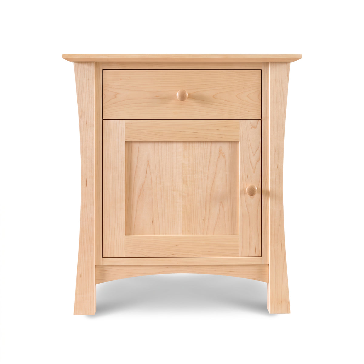 Andrews 1-Drawer Nightstand with Door by Lyndon Furniture, handcrafted in solid wood, highlighting American-made quality and craftsmanship.