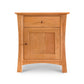Andrews 1-Drawer Nightstand by Lyndon Furniture, crafted in natural wood with curved legs, spacious drawer and cabinet storage.