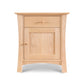 Andrews 1-Drawer Nightstand by Lyndon Furniture in light wood with round knobs and flared legs, handcrafted in Vermont.