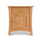 Lyndon Furniture Andrews 1-Drawer Nightstand with a top drawer, lower cabinet door, and round wooden knobs in solid American hardwood.