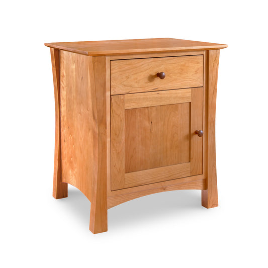 A handcrafted Lyndon Furniture Andrews 1-Drawer Nightstand with Door.