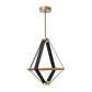 Aspen Large LED Lantern by Hubbardton Forge with a striking gold and black geometric frame, handcrafted for modern American interiors.