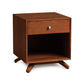 Sustainable hardwood Astrid 1-Drawer Enclosed Shelf Nightstand, by Copeland Furniture, isolated on a white background.