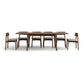 Copeland Furniture Baton Extension Dining Table with six cushioned chairs, crafted in solid wood, highlighting fine detail and modern American design.
