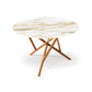 Copeland Furniture Baton Round Table with a durable sintered stone top and unique intersecting wooden legs, highlighting craftsmanship and design.