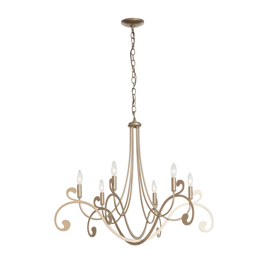 The Hubbardton Forge Bella Chandelier features an ornate design.