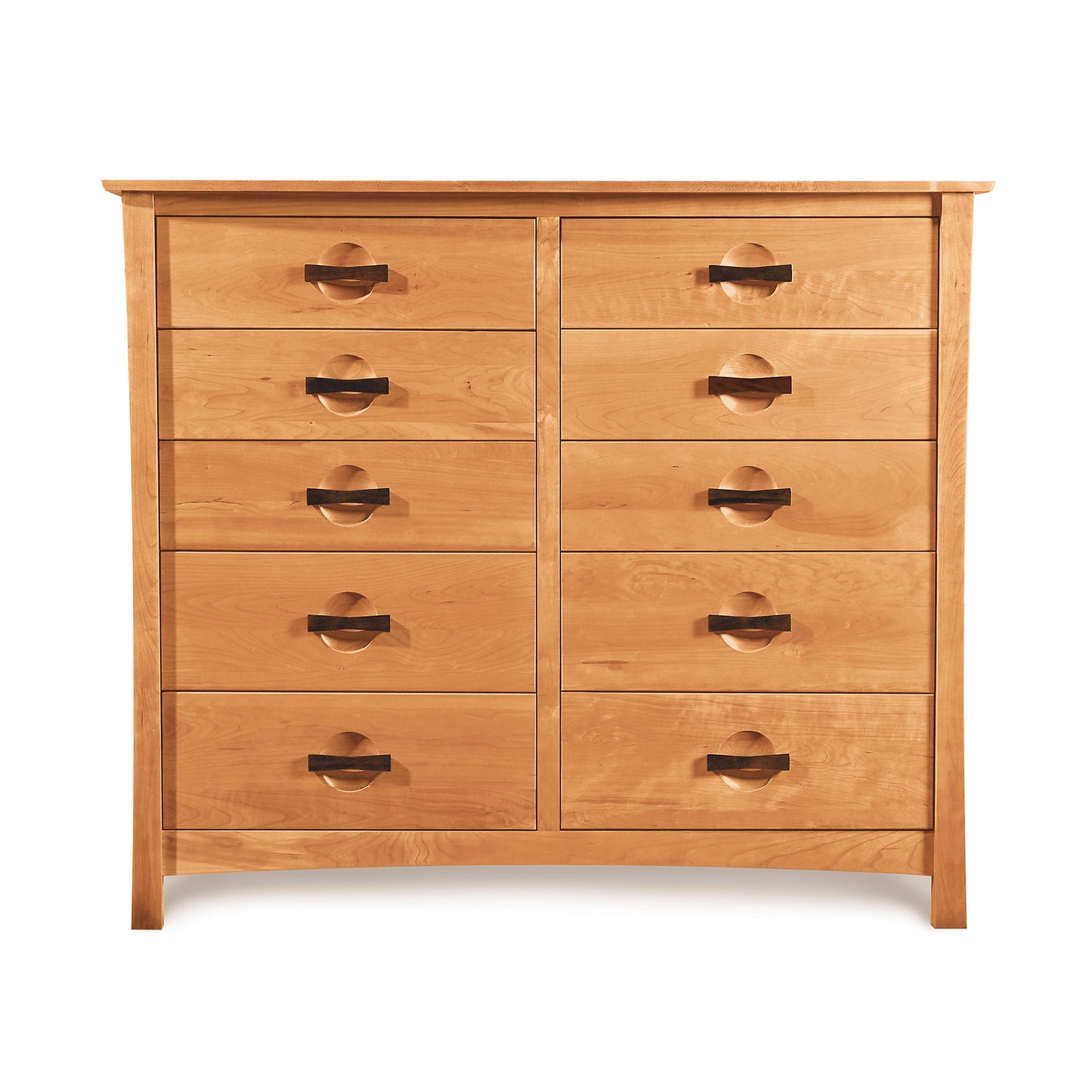 A Copeland Furniture Berkeley 10-Drawer Dresser with six drawers and two cabinet doors on an isolated background.