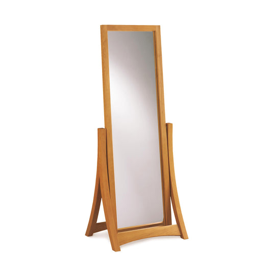 A Berkeley floor mirror by Copeland Furniture on a stand with a white background.