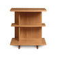 Copeland Berkeley Open Shelf Nightstand - Left, wooden with 3 minimalist shelves and vertical dividers.