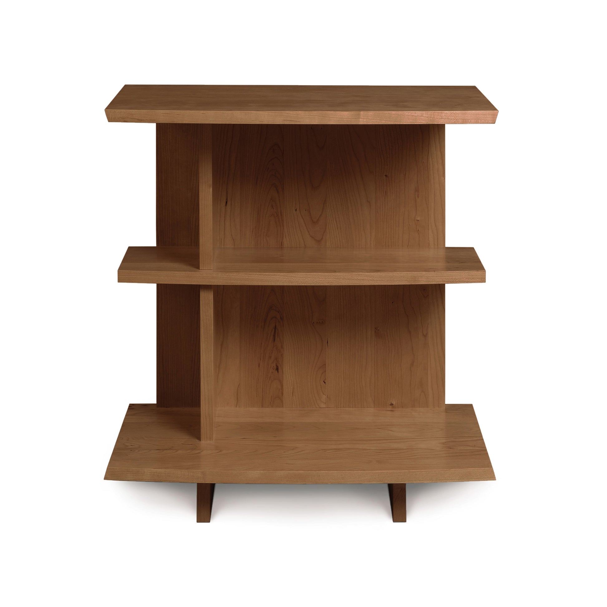 A Berkeley Open Shelf Nightstand - Left by Copeland Furniture, made of solid wood cherry, with two shelves.