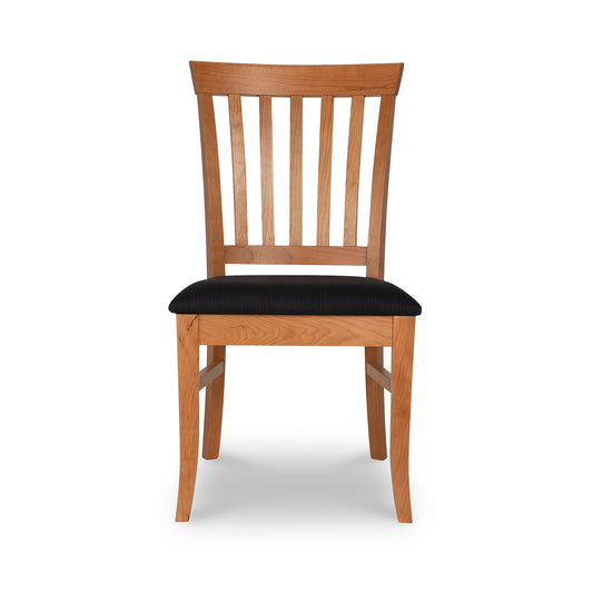 Lyndon Furniture Bistro Side Chair with black upholstery, discontinued and on clearance. High quality, American made craftsmanship.