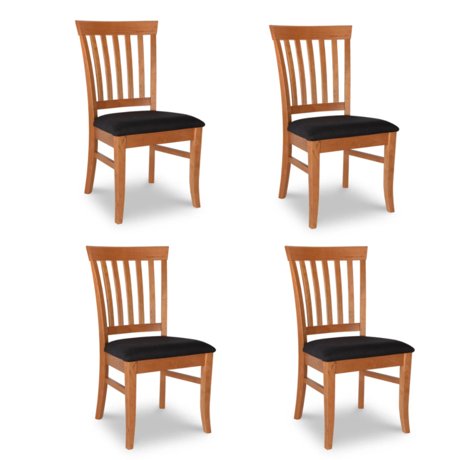 Set of four Lyndon Furniture Bistro Dining Chairs crafted in the USA, showcasing their quality design and finish.