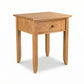 Bow Front 1-Drawer Nightstand by Lyndon Furniture, expertly handcrafted in Vermont from sustainable wood with a curved front and single drawer.