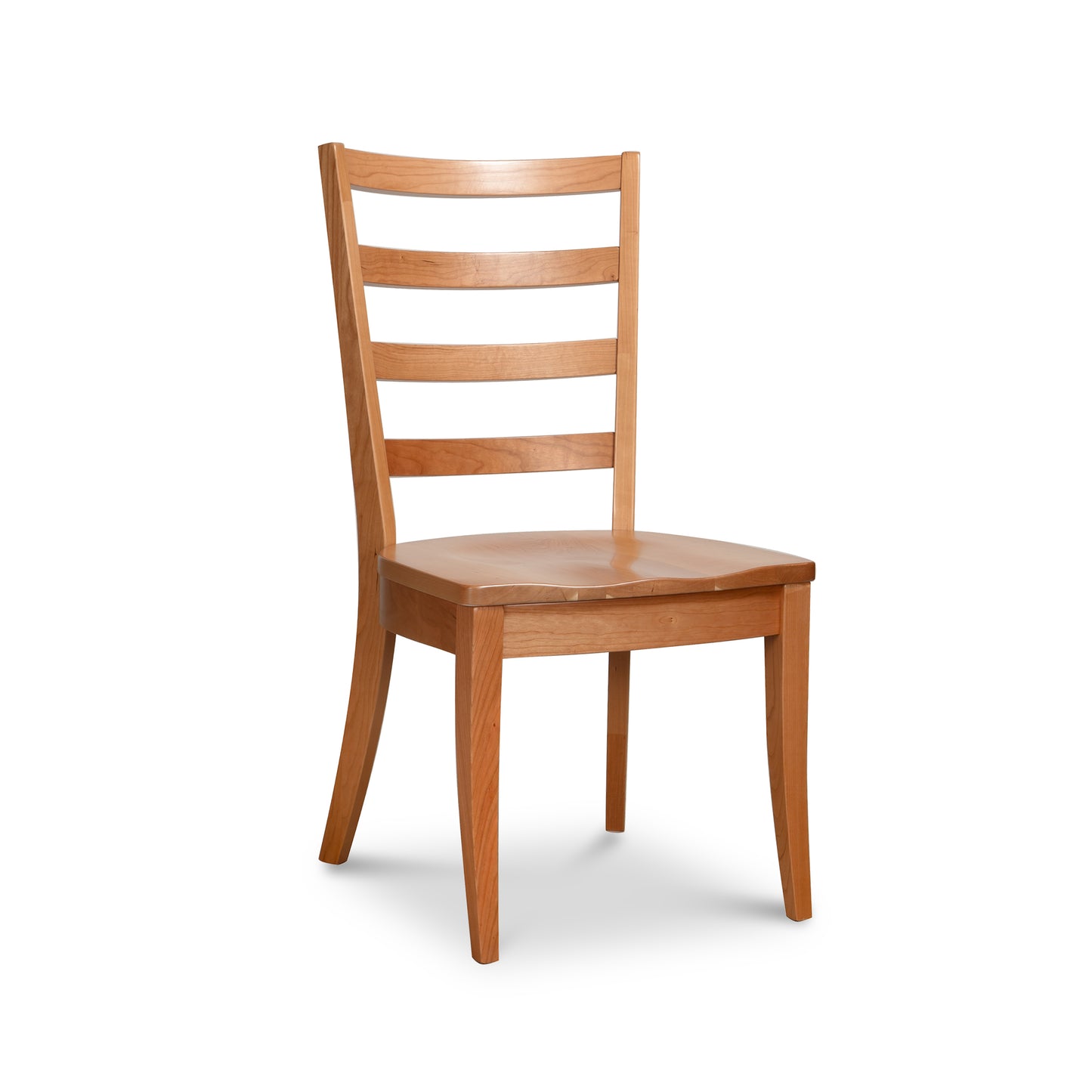 Bromley Ladder-Back Chair by Vermont Woods Studios with solid wood frame and upholstered seat, handcrafted American furniture.
