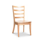 Bromley Ladder-Back Chair by Vermont Woods Studios with natural wood frame and upholstered seat, American made, high quality craftsmanship.
