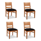Set of four Burke Modern Chairs by Vermont Woods Studios, modern design, high quality craftsmanship, arranged in a 2x2 grid.
