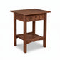 Burlington Shaker 1-Drawer Open Shelf Nightstand by Vermont Furniture Designs, crafted in solid wood with a minimalist rectangular silhouette.