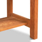 Eco-Friendly Furniture: Vermont Furniture Designs Burlington Shaker 2-Drawer Coffee Table leg and corner showing joinery detail on a white background.