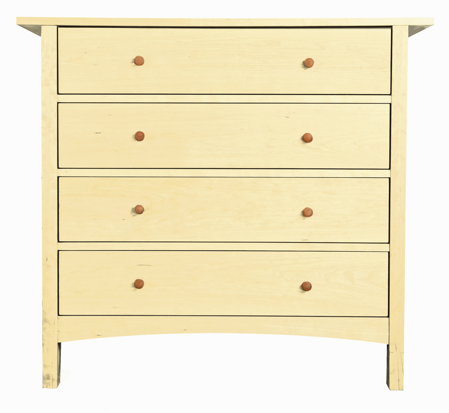 Burlington Shaker 4-Drawer Chest by Vermont Furniture Designs with classic lines, round knobs, and superior American craftsmanship.