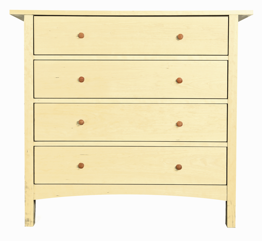 Burlington Shaker 4-Drawer Chest by Vermont Furniture Designs with classic lines, round knobs, and superior American craftsmanship.