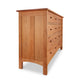 Vermont Furniture Designs' Burlington Shaker 8-Drawer Dresser #1, an eco-friendly wooden dresser with multiple drawers, is featured on a white background.