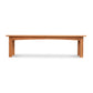 Contemporary Burlington Shaker Bench from Vermont Furniture Designs isolated on a white background.