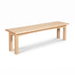 Burlington Shaker Bench by Vermont Furniture Designs in solid wood with a light finish and four sturdy legs, handcrafted in America.