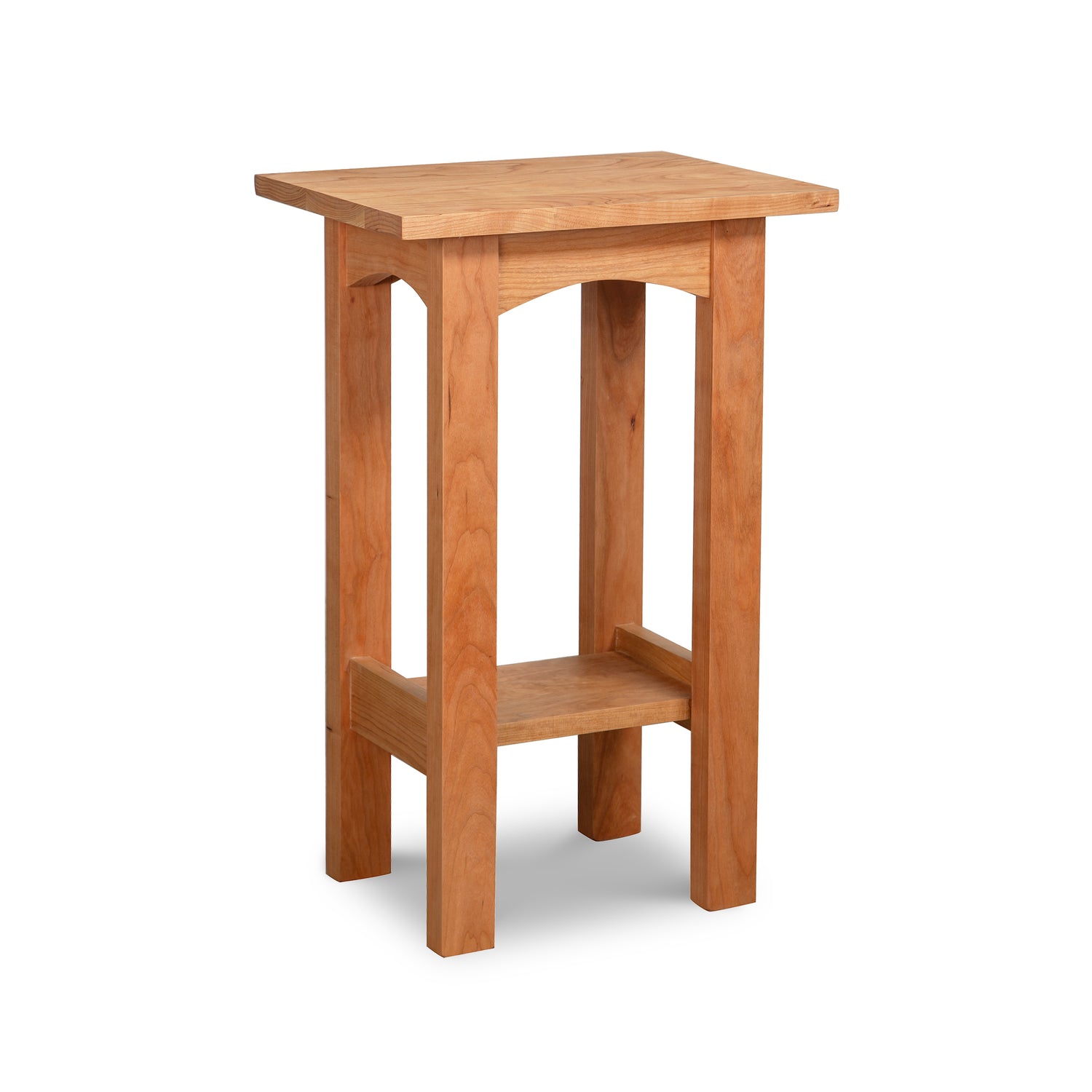 Burlington Shaker End Table by Vermont Furniture Designs with rectangular top, four legs, and lower shelf, crafted in classic Shaker style.
