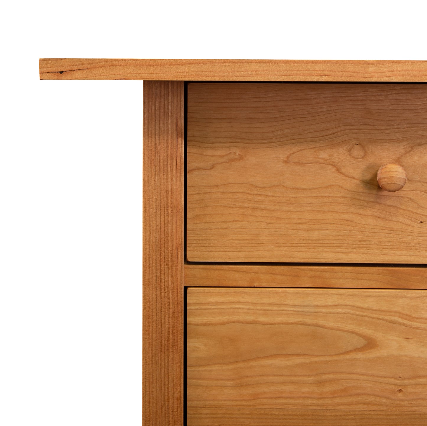 A close up of a Vermont Furniture Designs Burlington Shaker Executive Desk - Floor Model.