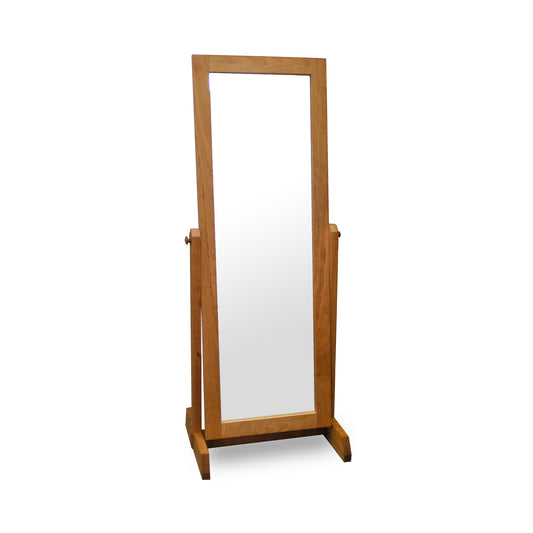 A Burlington Shaker Floor Mirror by Vermont Furniture Designs on a white background.