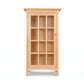 Burlington Shaker Glass Door Bookcase by Vermont Furniture Designs with 12 sections and four legs, crafted in the USA from quality wood.