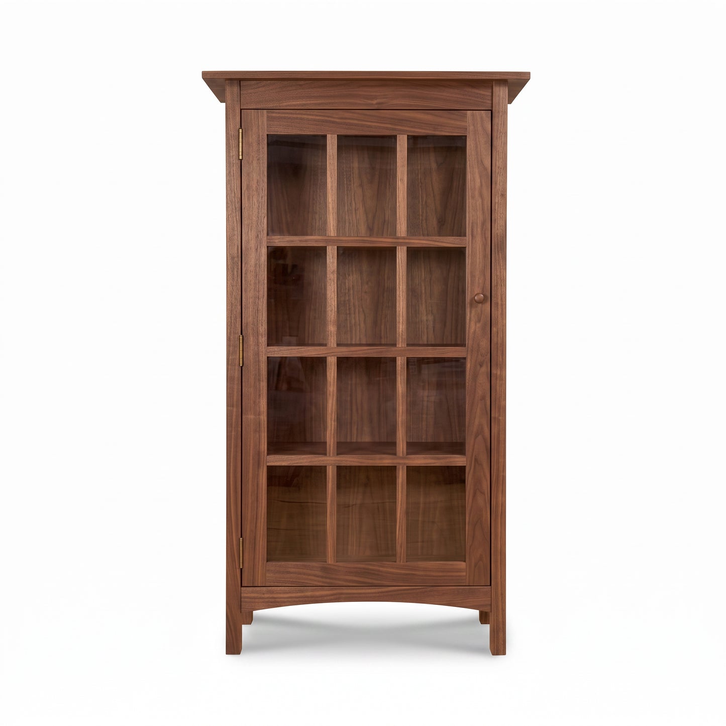 Burlington Shaker Glass Door Bookcase by Vermont Furniture Designs with three shelves and glass door, crafted in high quality American wood.