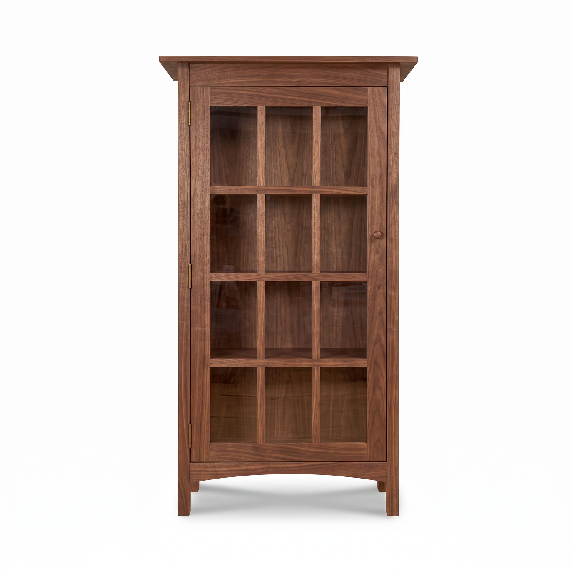 Burlington Shaker Glass Door Bookcase by Vermont Furniture Designs with three shelves and glass door, crafted in high quality American wood.