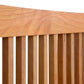 Close-up of the Burlington Shaker High Footboard Bed wooden headboard, expertly handcrafted in Vermont from solid wood by Vermont Furniture Designs.