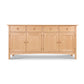 Burlington Shaker Long Sideboard by Vermont Furniture Designs with four drawers and cabinets, American made in solid wood.