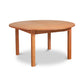 Burlington Shaker Round Solid Top Dining Table handcrafted by Vermont Furniture Designs, featuring smooth hardwood and timeless Shaker style.