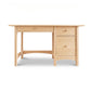 Burlington Shaker Study Desk by Vermont Furniture Designs features light wood and three drawers; finely crafted, American-made workspace furniture.