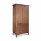 Burlington Shaker Tall Armoire by Vermont Furniture Designs with two doors, three drawers, round knobs, and a natural solid wood finish.